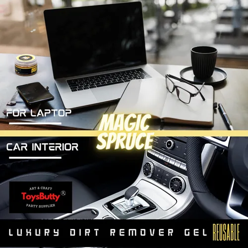 Vista 6 de Magic Spruce Kit de Gel de Limpieza de Coche con Masilla de Limpieza de Coche Dorada de Lujo No Pegajosa, Kit de Detalles Universal Reutilizable