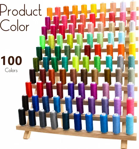 Vista 3 de Kit de hilo de coser de 100 piezas, hilo de poliéster multiusos de 100