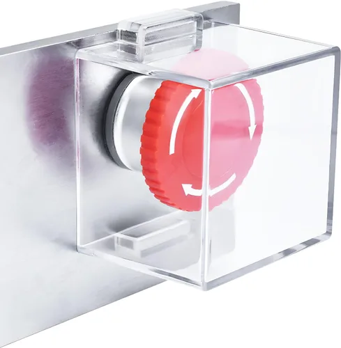 Vista 18 de 4 protectores de plástico transparente para interruptor de botón, a prueba de polvo, pomo de parada de emergencia para botón de encendido de 0.866