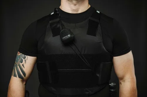 Vista 5 de Mantiene el micrófono de radio portátil en su lugar para policía/aplicación de la ley, negro
