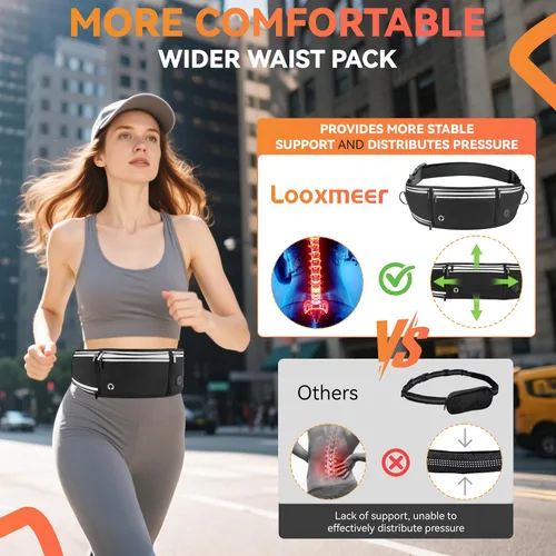 Vista 10 de Correa de perro manos libres con cinturón de cintura y bolsa con cremallera, correa de cintura resistente para correr, caminar, trotar y senderismo