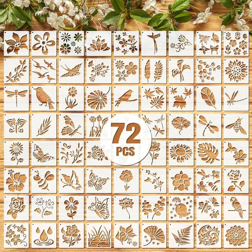 Vista 20 de Marspark 72 plantillas pequeñas de flores silvestres de 2 x 3.5 pulgadas
