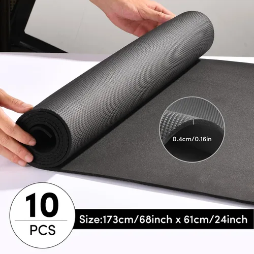 Vista 2 de Paquete de 10 alfombrillas de yoga a granel, 2.677 x 0.945 x 0.157 in de grosor, alfombrillas de yoga negras para niños y adultos, antideslizante