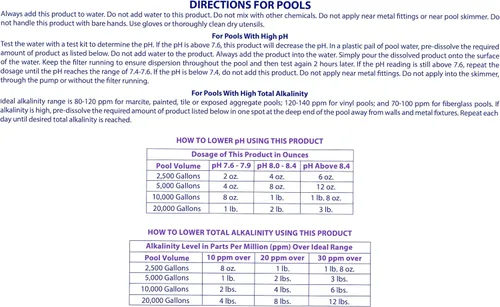 Vista 4 de Robelle - Plumón de pH prémium de 6 libras para piscinas Bisulfato de sodio concentrado, reduce el pH, disminuye el pH, fácil de usar, funciona