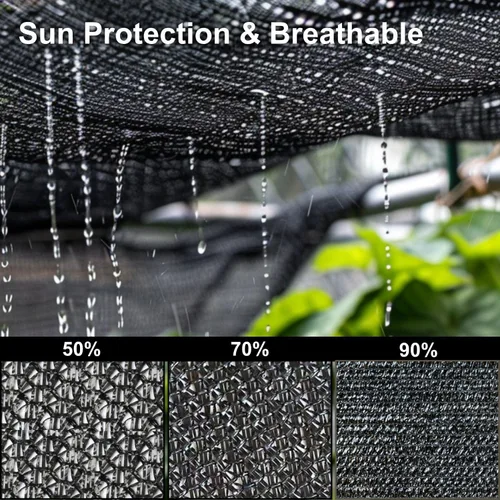 Vista 4 de BeGrit Tela de Sombra para Jardín 50% 6x6.5 pies Sombra Solar con Ojales Malla Bloqueadora de Sol para Exteriores, Plantas, Patio, Invernadero, Negro