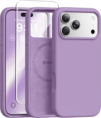 Vista 261 de GONEZ Funda magnética para iPhone 12 Case / 12 Pro Case, compatible con MagSafe, [protector de pantalla + protector de lente de cámara], funda