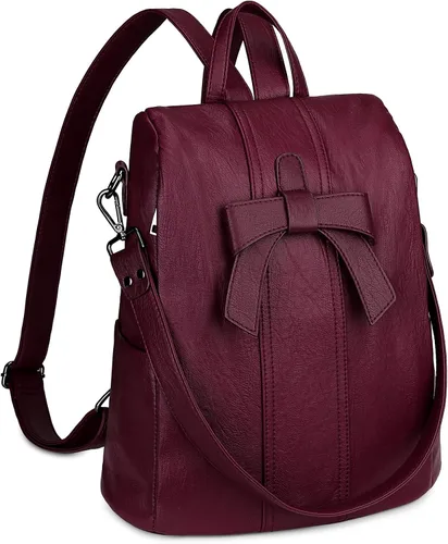 Vista 14 de Uromee Mochila de Viaje Monedero para Mujeres Cuero Vegano Damas Moda Borla Bolsa de Hombro Convertible, Grande, Mochilas Daypack