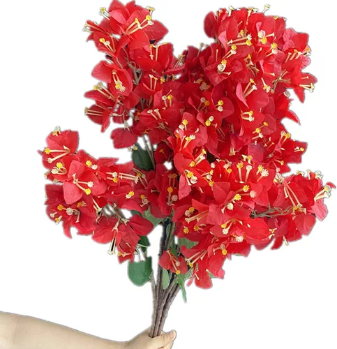 Vista 9 de 4 ramas de flores de buganvilla de seda artificiales montadas en el suelo, flor de buganvilla falsa 38.6 in/39 para centros de mesa de boda, flores
