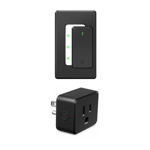 Vista 43 de Remote Switch Outlet,NineLeaf Remote Control Outlet Plug with Switch Wireless On/Off Light Switches Wall Mounted,15A/1500W LED,TUV List,No Wiring