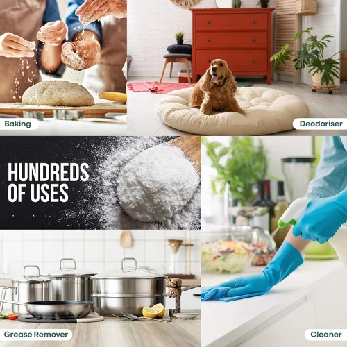 Vista 7 de Eco-Lux Essentials Bicarbonato de sodio puro, bicarbonato de sodio (11 libras) de grado alimenticio para limpieza, hornear, bombas de baño