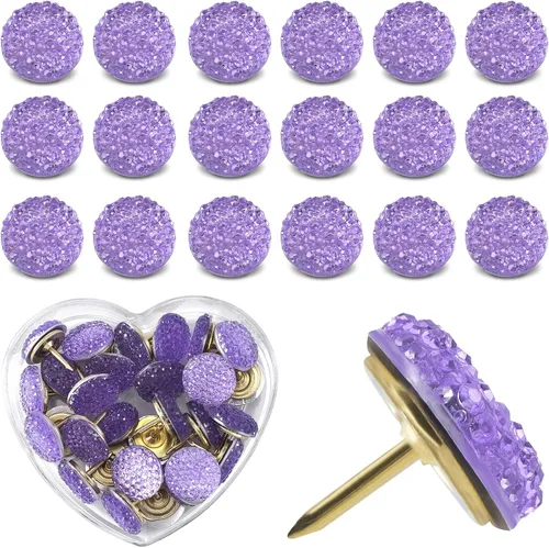 Vista 9 de PAGOW 20 tachuelas para pulgares decorativos con diamantes de imitación de cabeza redonda jumbo, brillantes de cristal, brillantes, brillantes