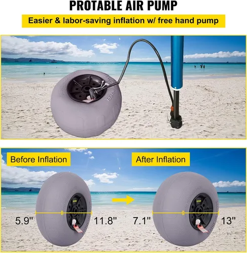 Vista 6 de VEVOR Beach Balloon Wheels