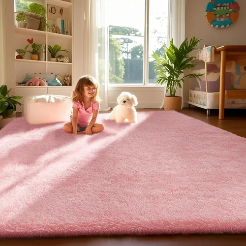 Vista 132 de Ophanie - Alfombras para sala de estar, antideslizante y suave, de felpa grandes y peludas para dormitorio, peludas para niños y niñas, decoración