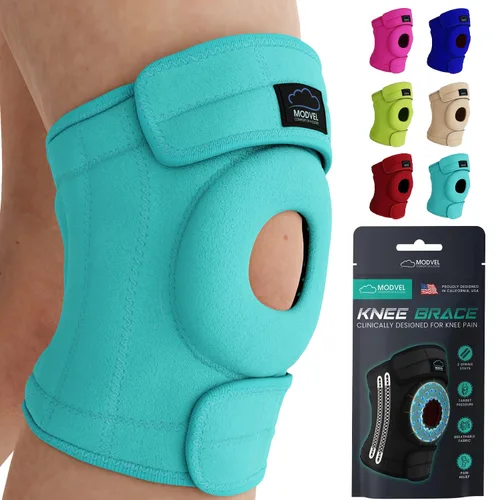 Vista 15 de Modvel ELITE - Rodillera para hombres y mujeres, almohadillas de gel para rótula y estabilizadores laterales para ACL, recuperación de desgarro