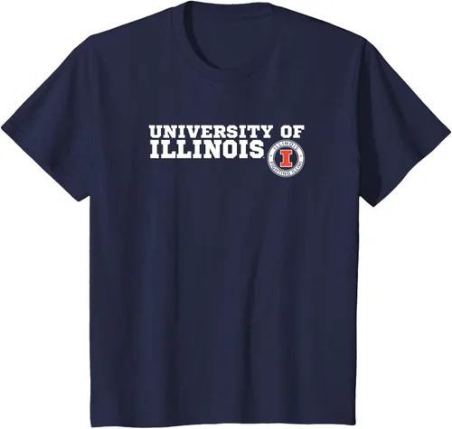 Vista 6 de University of Illinois Fighting Illini Block Text Camiseta, Azul