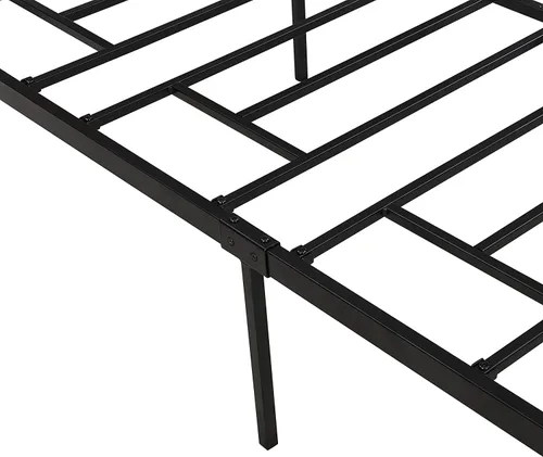 Vista 6 de Majnesvon Base de cama resistente de tamaño Queen con cabecera de madera moderna, plataforma de metal con marco de hierro esmerilado, almacenamiento
