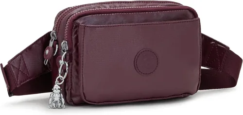 Vista 4 de Kipling Abanu - Bolso cruzado para mujer, ligero, cintura ajustable con bolsillos con cremallera de múltiples compartimentos, Borgoña Lacq