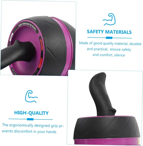 Vista 2 de Rueda de rodillo abdominal con asas ergonómicas y núcleo de alfombrilla extra, rueda de entrenamiento para gimnasio en casa, adecuada