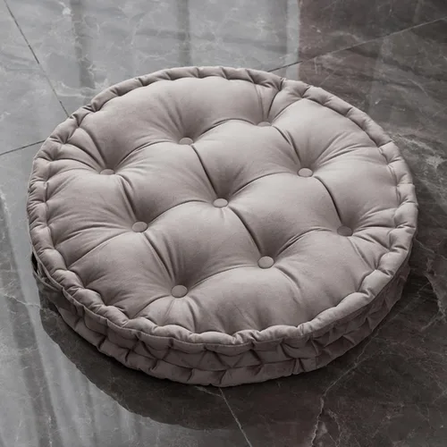 Vista 10 de MOJUN Almohada redonda de meditación, almohadas grandes para adultos, almohada redonda gruesa de terciopelo holandés con asa para yoga, sala de Azul