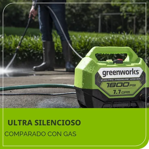 Vista 9 de Greenworks Lavadora a presión eléctrica de 1800 PSI (1.1 GPM) con certificación PWMA
