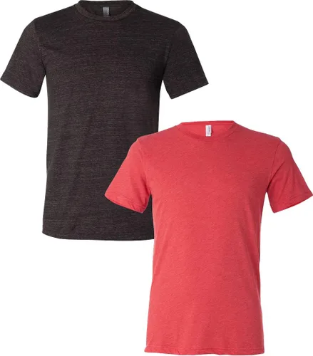 Vista 44 de Bella Canvas 3413c para hombre (1) Triblend verde + (1) Triblend rojo