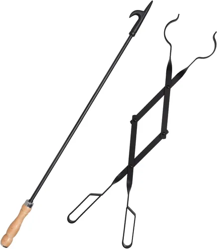 Vista 8 de Atizador de fuego para hoguera, atizador de chimenea de 32 pulgadas de acero sólido premium, atizador de fogata para chimenea, camping, estufa