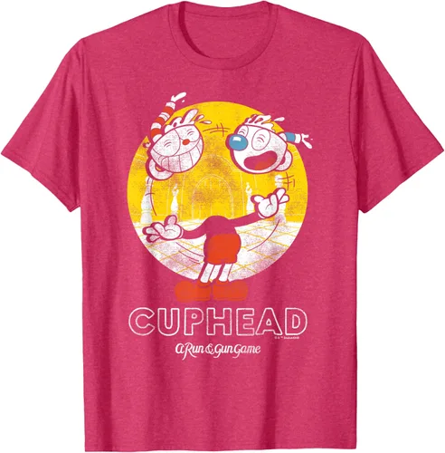Vista 20 de Cuphead Camiseta con Mugman Head Malabarismo Negro