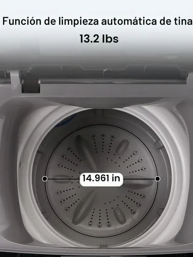 Vista 7 de Lavadora completamente automática con bomba de drenaje, lavadora compacta de 17.7 libras, 10 programas de lavado y 8 niveles de agua, ideal para Gris