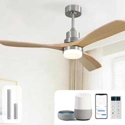 Vista 16 de Sofucor Ventiladores de techo inteligentes de 60 pulgadas con luces, ventilador de techo inteligente moderno para exteriores