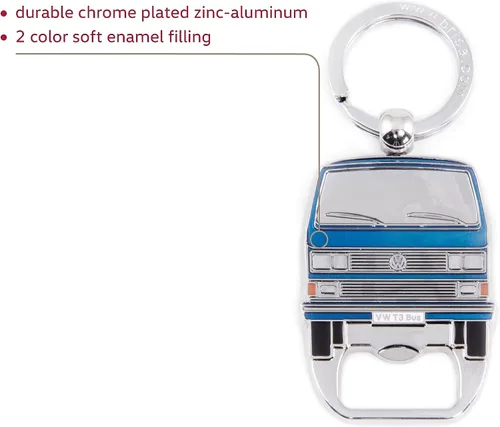 Vista 2 de BRISA VW Collection - Llavero Volkswagen con abrebotellas en diseño de autobús T3, T4, T5 Autobús T3/Azul