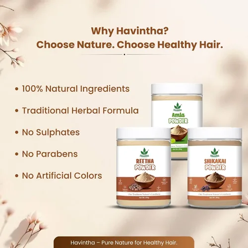 Vista 5 de Havintha Amla Reetha Shikakai - Polvo para el cabello, cada 8.82 oz (paquete de 3)