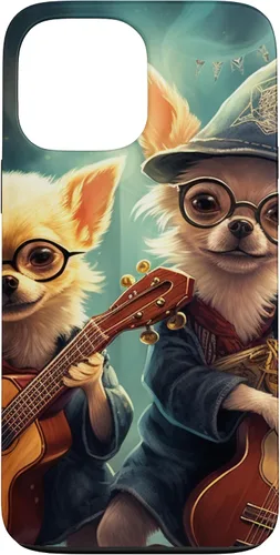 Vista 23 de iPhone 16 Chihuahua Mago Guitarristas, Chihuahua Dog, Estuche Guitarrista Mágico