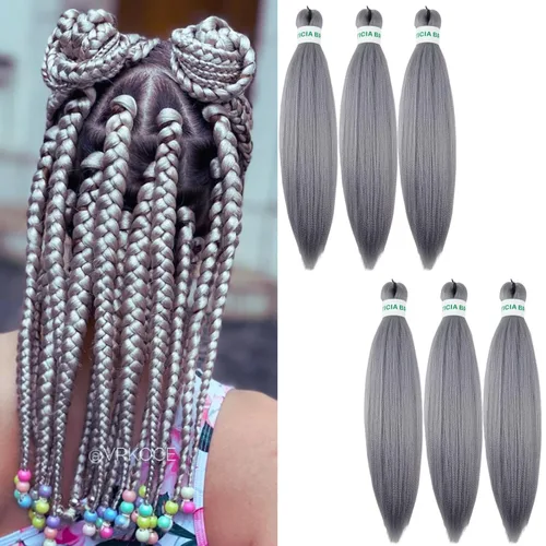 Vista 163 de Cabello trenzado para niños preestirado de 16 pulgadas, color negro para niños, trenzas sin nudos