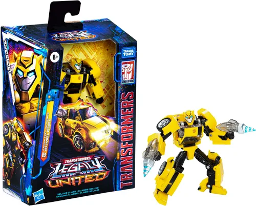 Vista 16 de Transformers Legacy United Deluxe Class Animated Universe Bumblebee, Figura de Acción Convertible de 5.5 Pulgadas, 8+