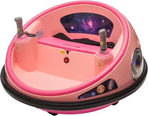 Vista 8 de Coche de parachoques eléctrico de 12 V para niños con control remoto, vehículo giratorio de 360°, auto de parachoques para niños con luces LED Negro