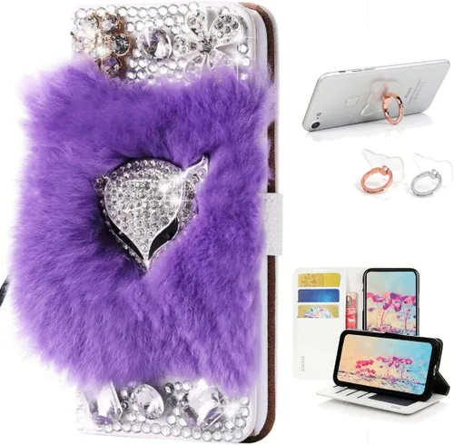 Vista 8 de Bling - Funda de piel con soporte para anillos, diseño 3D hecho a mano, 2 unidades, SBLDwRSSeries-22