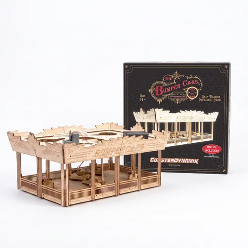 Vista 8 de Coasterdynamix Kit de modelos de madera de autos de parachoques 3D, kit de rompecabezas de construcción motorizado eléctrico para adultos y niños