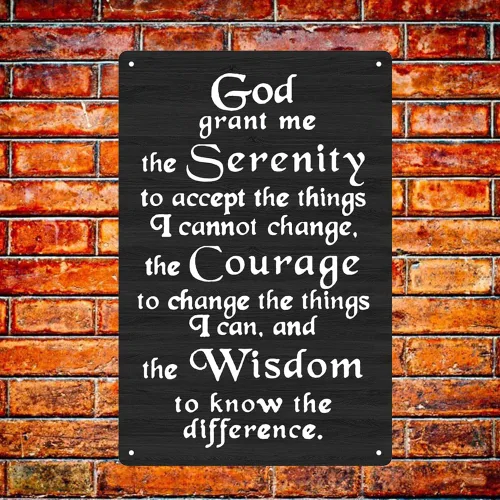 Vista 4 de Dios grant me the serenity - Letrero de metal vintage, arte de pared cristiano, letrero de oración de serenidad, 12 x 16 pulgadas A1