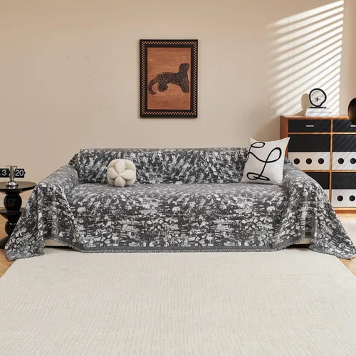 Vista 35 de MYSKY HOME - Funda extragrande para sillón de 1 cojín, lavable, protector de sofá con borlas, para mascotas y niños, 71 x 91 pulgadas, color beige