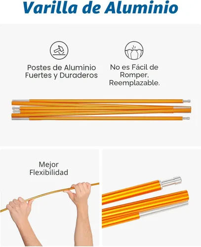 Vista 5 de JOYTUTUS Tienda de campaña SUV para acampar con sombrilla impermeable, diseño de doble puerta, tienda de campaña para auto con postes de aluminio