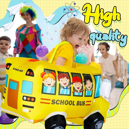 Vista 3 de Simgoing - Disfraz inflable de autobús escolar de 31.5 pulgadas para niños