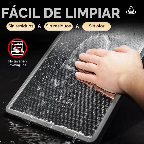 Vista 5 de Tabla de cortar de doble cara, 1 pieza de tablas de cortar de acero inoxidable 316 para cocina, grado alimenticio, malla resistente a los arañazos