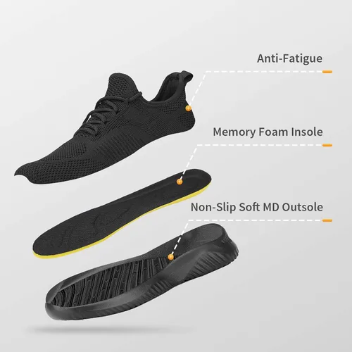 Vista 4 de Flysocks Slip On Sneakers for Women-Non Slip Gym Sports Shoes Lightweight Comfortable Walking Tennis Shoes