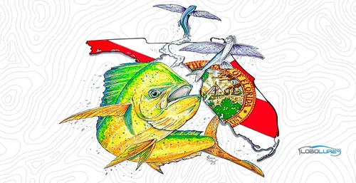 Vista 8 de Lobo Lures Blue Marlin Chasing Lure Mahi Mahi Big Game Sport Fishing Vanity Placa de matrícula frontal Fabricado en los Estados Unidos