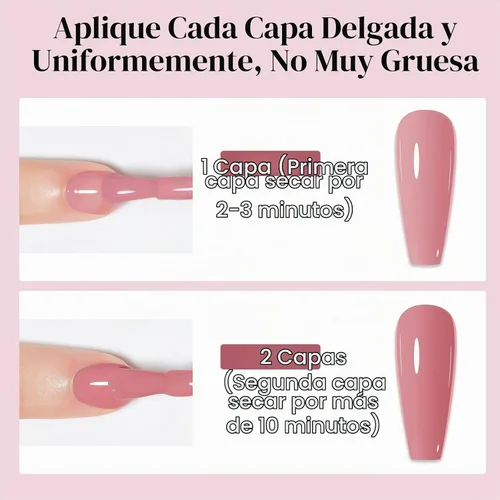 Vista 2 de Esmalte de uñas de secado rápido, color rosa Esmalte de uñas de secado rápido regular a granel sin gel de larga duración DIY salón regalo