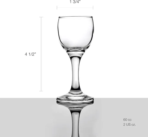 Vista 3 de Pasabahce Premimum - Juego de 6 vasos de chupito Bistro Cordial y Licor extra de 2 onzas (60 cc) - Mini copas de vino - Copa de diseño único - Vasos