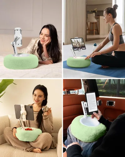 Vista 2 de Viozon Almohada con soporte para tablet, compatible con teléfono/tableta de 4.7"-13", iPad, iPhone, Samsung, Google, Kindle, soporte de teléfono
