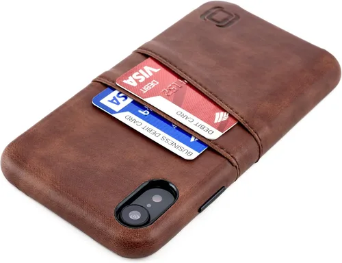 Vista 17 de Dockem Funda tipo cartera para iPhone XR (6.1"): Placa de metal integrada para montaje magnético y 2 tarjeteros (Exec M2, cuero sintético, gris)