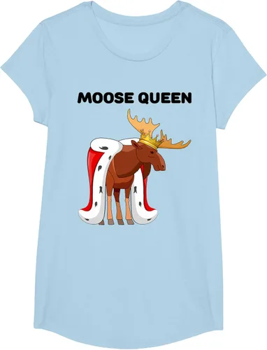 Vista 10 de Moose Queen Camiseta para niñas amantes de los alces Camiseta de alce para mujer, Blanco