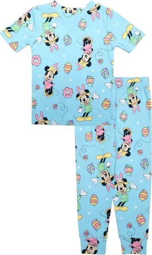 Vista 2 de Disney Kids' Mickey Minnie Mouse 2-Piece Snug-fit Cotton Pajama Set